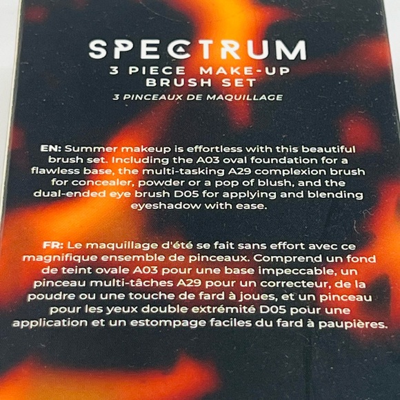NWT Spectrum 3 Piece Make-Up Brush Set - Tortoiseshell - Picture 7 of 8